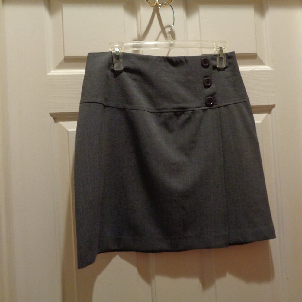 Gray skirt with pinstriping and front slit by SC Collection